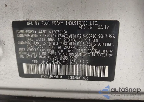 2011 Subaru Forester 2.5X Premium from USA, damaged, VIN JF2SHADC2BH723205